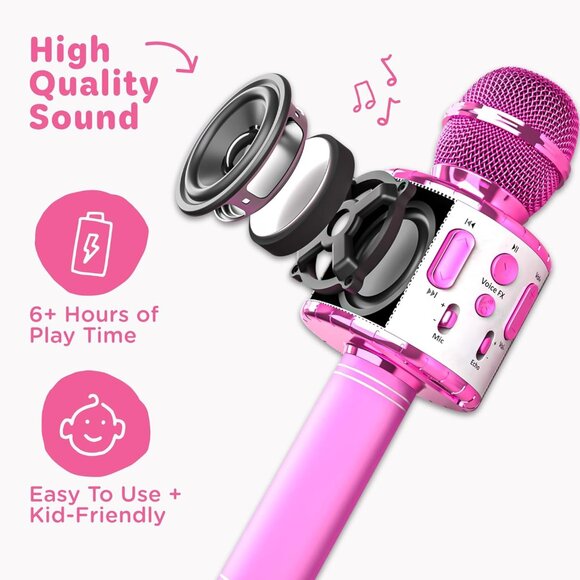 Kids Karaoke Microphone | Includes Pre-Loaded Songs & Bluetooth | Kids Birthday - Picture 5 of 7